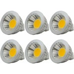 6 stycken, MR16/GU5.3 COB LED-lampa, 3W / 210lm, DC 12V, Varmvit 2700K, motsvarande 20W halogenlampa, ø50x52, 90° strålvinkel [Energiklass A+