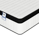 Frideko 10.6 Inch Single Mattress, Pocket Sprung Mattress, 3FT Hybrid Single Mattresses with Pressure Relieving Memory Foam, Medium Firm, The Elegant Collection (90x190x27cm)