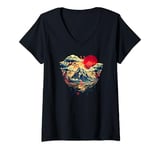 Womens Land of the Japan V-Neck T-Shirt