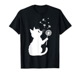 Cat Holding Dandelion Flower Wildflower Animal Pet Lover T-Shirt