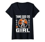 Womens Tang Soo Do Girl: Strength and Tradition in Design! V-Neck T-Shirt