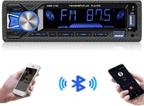 1 Din Autoradio Bluetooth Main Libre,Double Connexion BT,Lecteur MP3 avec FM/SD/AUX/2USB/7 Couleurs,Amplificateur 4x60W'(Q380)