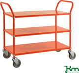 Rullevogn 3 hylder, 1070x450x940, 250 kg, Orange