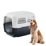 Ferplast Dog Carrier CLIPPER 4, IATA Approved Dog Travel Crate, Medium Dog Carrier max 20 Kg, Pet Carrier for Airline, Car, Train, 71 x 50 x h 51 cm, Steel Door, Secure Closure