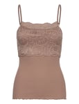 Rosemunde Silk Strap Top W/ Lace Brun