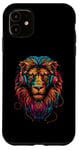 iPhone 11 Lion Wearing Headphones Cool Lion Colourful Case