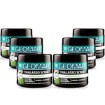 GEOMAR | Thalasso Gommage Purifiant, Avec Sel Marin, Sel d’Epsom, Huile de Moringa et extraits de Charbon et Matcha Tea, 95% d’Origine Naturelle, Made in Italy, 6 x 600 g