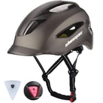 Shinmax Casque de vélo,Casque Velo Homme Femme Certifié CE Casque Velo Adulte Casque vélo avec avec Lumière LED Casque de vélo VTT Urbaine Réglable léger Casque Velo Route Cyclisme Snowboard 57-62CM