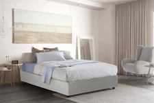 Talamo Italia - Lit double Martina, Lit coffre avec revêtement en simili cuir, 100% Made in Italy, Ouverture frontale, adapté pour matelas 120x200 cm, Blanc