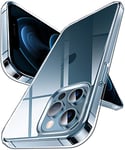 DASFOND Coque Crystal Clear pour iPhone 12/iPhone 12 Pro, [Transparente et Résiste Jaunit] Souple TPU & Acrylique Étui Antichoc Bumper, Ultra Fine Housse iPhone 12/12 Pro 6,1", Transparente