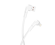 Maxlife Vinklad USB-A till Lightning kabel 1m 2.4A MXUC-09 - Vit