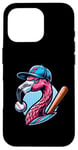 Coque pour iPhone 16 Pro Flamant Rose Casquette Baseball Cool