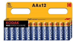 Kodak MAX alkaline AA battery (12 pack)