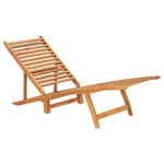 Transat Chaise Longue Bain De Soleil Lit De Jardin Terrasse Meuble D'extérieur Bois De Teck Solide Helloshop26 02_0012712