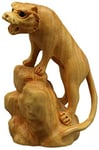 JYKFJ Statues du Zodiaque Chinois en Bois Accessoires sculptés à la Main Figurine Buis Feng Shui Décor Sculpture Maison et Bureau 1019 (Couleur: Tigre)