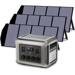 ALLPOWERS R2500 centrale électrique Générateur solaire 2016 Wh ,4 sorties CA de 2500 W, station d'alimentation portable avec 3 panneaux solaires 140