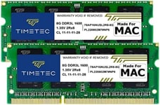 16Go KIT (2x8Go) Compatible pour Apple DDR3L 1600MHz pour Mac Book Pro(début/Fin 2011,mi 2012), iMac (mi 2011, Fin 2012,début/Fin 2013,Fin 2014,mi 2015),Mac Mini (mi 2011,Fin 2012) RAM Mac