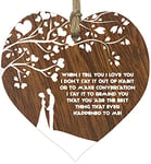 Plaque en bois en forme de cœur avec inscription « I Love You » - Cadeau d'anniversaire ou de Saint-Valentin pour elle - Cadeau pour petit ami ou petite amie, souvenir de mariage, cadeau d'amour ou je