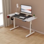 Bureau électrique Pomona à hauteur réglable 110 x 60 x 72 - 117 cm blanc [pro.tec]