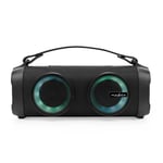 Nedis Bluetooth® Party Boombox | 5 timer | 2.0 | 24 W | Medieafspilning: AUX / USB | Kan parres | Bærehåndtag | Fest lys | Sort