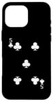 Coque pour iPhone 16 Pro Max Five (5) of Clubs Poker Card Jeu de cartes Blackjack