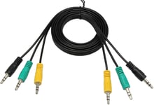 Câble Audio de 3,5 mm, 3 vers 3 3,5 mm Jack mâle vers mâle stéréo Audio câble auxiliaire Cordon pour 5.1 Logitech Enceintes d'ordinateur (1,5 m/1.5 m)