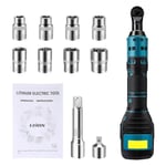 Clé à Cliquet sans fil, Cliquet électrique 3/8", compatible avec Makita 18V batterie, cliquet sans fil avec 8 douilles, tige de rallonge et adaptateur d'entraînement