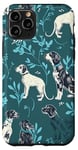 Coque pour iPhone 11 Pro Green Pop Art Géométrique Vintage Bleu French Toile Chien Chien