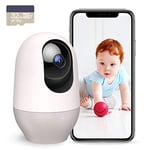 nooie Caméra Surveillance avec Carte Micro SD 32 Go, 2K Caméra IP WiFi intérieure, 360°Pan/Tilt, Vision Nocturne, détection de Mouvement sonore, Audio bidirectionnel, Compatible avec Alexa