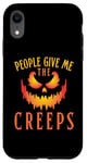 Coque pour iPhone XR T-shirt à motif Jack-o-Lantern de People Give Me The Creeps pour Halloween