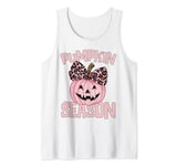 Coquette Bow Retro Pumpkin Funny Halloween Pumpkin Season Tank Top