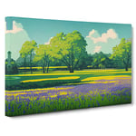 Miraculous Bluebell Field Canvas Wall Art Print Ready to Hang, Framed Picture for Living Room Bedroom Home Office Décor, 30x20 Inch (76x50 cm)