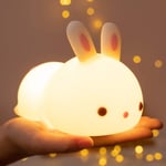 HUANGDANSEN Bedside Lamp Baby Night Light, Children'S Portable Soft Silicone Rabbit Night Light, Rechargeable Rainbow Color Night Light