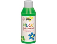 Kreul 28405 - Mucki Peinture au Doigt pour Tissu, 250 ML en Vert, sans paraben, sans Gluten, sans Lactose et végétalienne, optimale pour l'application avec Les Doigts et Les Mains