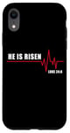 Coque pour iPhone XR He is Risen – Jesus Heartbeat Pulse Christian Faith EKG