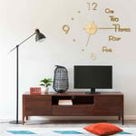 3D Wall Clock Modern Design Gold 100 cm XXL vidaXL