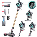 Powerffy Cordless Vacuum Cleaner 550W/45Kpa/60Min, Stick Vacuum Cleaners Cordless Powerful with Charging Dock Self-Standing Lightweight Vacuums with Anti-Tangle Brush for Carpet/Hard Floor/Pet Hair