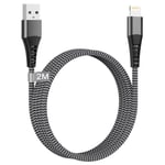 Câble iPhone 2M [Certifié MFi], Câble Chargeur iPhone 2M Cable Lightning USB Nylon Cordon iPhone Cable USB iPhone Charge Rapide Fil Chargeur pour iPhone 14 13 12 11 Pro Max Mini XR XS 8 7 6 iPad