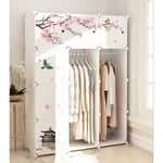 Armoire Simple Portable Armoire Assemblée Plastique Pliant Armoire Placard Chambre Casier Économiseur D'espace Armoire avec Décos 147 * 147 * 47cm 5