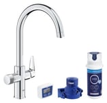 Mitigeur de cuisine filtrant chromé Grohe Blue Pure Curve brillant