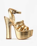 Vivienne Westwood ♡ Britney Gold Croc Effect Platform Heels Uk7 Eu40 RRP☆£660