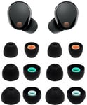 ALXCD Eartips Compatible with Sony WF-1000XM5 Earbuds, S/M/L 3 Sizes 6 Pairs Soft Silicone Ear Tips Earbuds Tips, Compatible with Sony WF-1000XM5 Silicon Earips XM5 6 Pairs Black sml