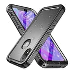 SPORTLINK for iPhone XR Waterproof Case - Shockproof Heavy Duty Front and Back Cover with [Built in Screen/Camera Protector] 360 Full Body Protective [Dustproof][IP68 Underwater]-6.1" Black