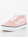 Vans Kids Girls Old Skool Trainer - Pink/White, Pink/White, Size 2 Older