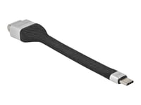 Delock - Usb/Vga-Adapter - 24 Pin Usb-C (Hann) Til Hd-15 (Vga) (Hunn) - Displayport 1.2/Thunderbolt 3 - 13 Cm - Flat - Svart