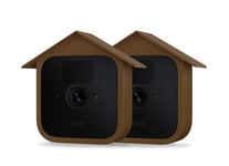 HOLACA Silicone Cover Skin Compatible with All New Blink Outdoor Camera -Waterproof Protective,Soft, Lightweight, Reliable, and Durable Silicone for Blink Outdoor Home Security Camera (Brown 2Pack)
