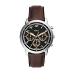 FOSSIL Neutra Montre pour Homme, Mouvement Chronographe avec Bracelet en Acier Inoxydable ou en Cuir, Tan et Marron, 44mm