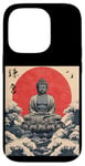 Coque pour iPhone 14 Pro Kamakura Grande statue de Bouddha vintage japonais Art sur bois