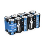 ANSMANN Piles CR123A 3V (Lot de 10) – Piles Lithium résistantes pour Lampe de Poche, système d'alarme, etc. – Piles jetables Ultra performantes à la Longue durée de Stockage