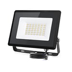 Aigostar Projecteur LED Extérieur 30W,3160 lumen blanche naturelle 4000K Spot LED Extérieur économiseur d'énergie 85%,IP65 Imperméable lumière de Sécurité,pour Jardin,Patio,Cour,Garage